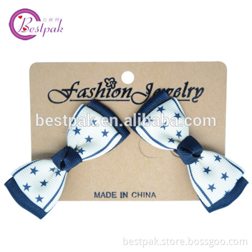2014 navy style two layers grosgrain ribbon hair clip
